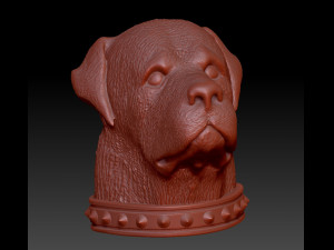 rottweiler head with collar 3Dプリントモデル