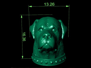 rottweiler head with collar 3Dプリントモデル