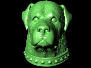 rottweiler head with collar 3Dプリントモデル