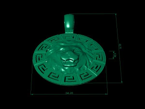 pendant with lion 3D Print Model