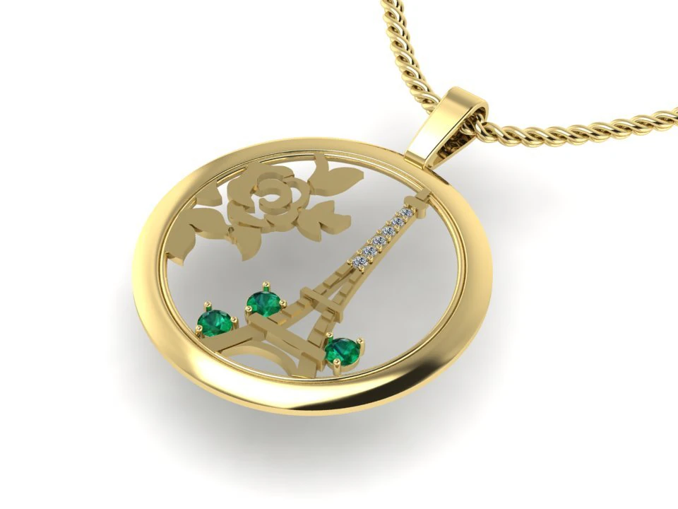 pendant i love paris 3D Print Model .c4d .max .obj .3ds .fbx .stl .blend 