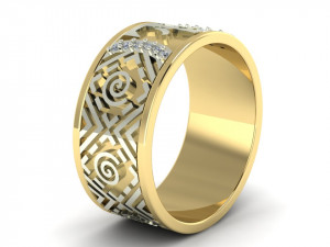 wedding ring with pattern 3D 打印模型