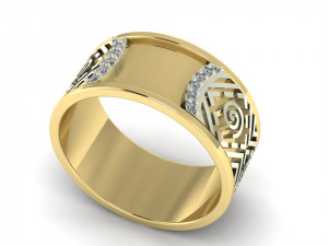 wedding ring with pattern 3D 打印模型