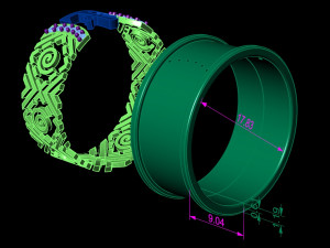wedding ring with pattern 3D 打印模型