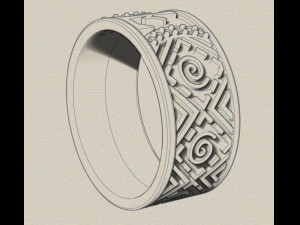 wedding ring with pattern 3D 打印模型