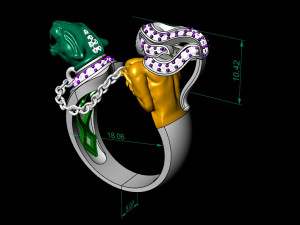 ring girl with panther Modelo de Impressão 3D