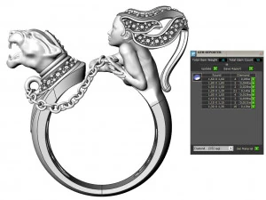ring girl with panther 3D Print Model