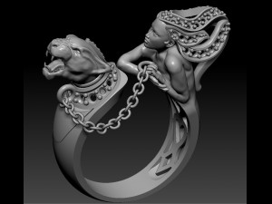 ring girl with panther Modelo de Impressão 3D