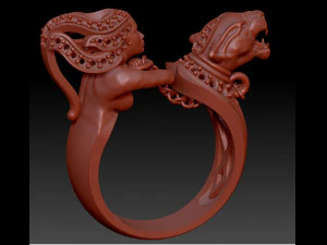 ring girl with panther 3D Print Model