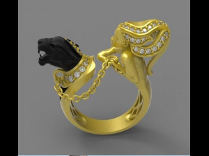 ring girl with panther Modelo de Impressão 3D