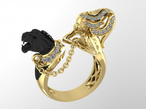 ring girl with panther Modelo de Impressão 3D