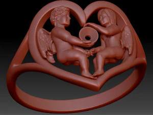 ring two angels 3D Print Model