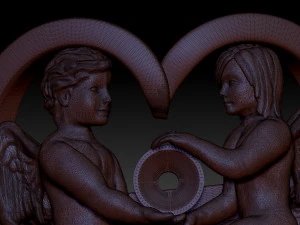 ring two angels 3D Print Model