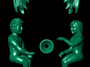 ring two angels 3D Print Model