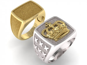 male signet with crown 3D Baskı Modeli
