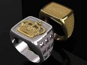 male signet with crown 3D Baskı Modeli