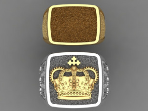 male signet with crown 3D Baskı Modeli