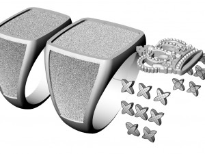 male signet with crown 3D Baskı Modeli
