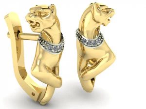 panther earrings 3D Print Model