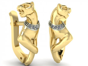 panther earrings 3D-printmodel