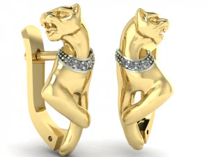 panther earrings 3D Print Model