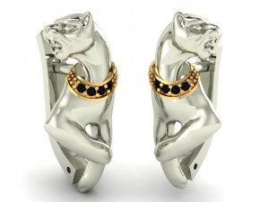 panther earrings 3D Print Model