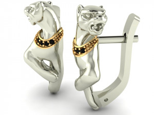 panther earrings 3D-printmodel