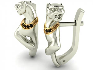 panther earrings 3D Print Model