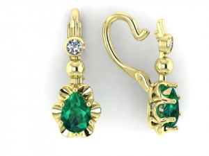 earring with pear gems Modelo de Impressão 3D