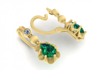 earring with pear gems 3D Принт Модель