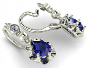earring with pear gems 3D Принт Модель