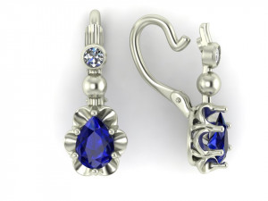 earring with pear gems 3D Принт Модель
