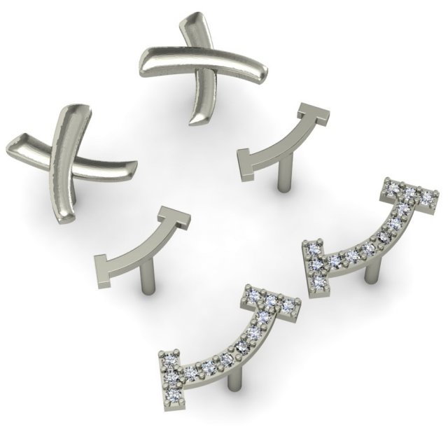 stud earrings Model Cetak 3D .c4d .max .obj .3ds .fbx .stl .blend 
