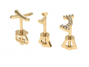 stud earrings Model Cetak 3D