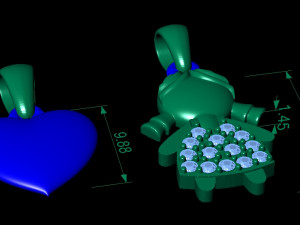 fashion pendant with girl heart Modèles 3D en vedette