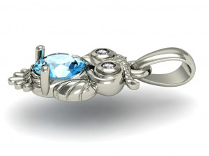 fashion pendant owl with gems 3Dプリントモデル