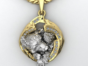 pendant little wolf cub sleeping 3D 프린트 모델