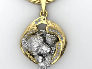 pendant little wolf cub sleeping 3D Print Model