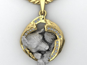 pendant little wolf cub sleeping 3D 프린트 모델
