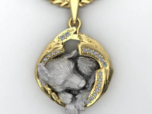 pendant little wolf cub sleeping 3D Print Model
