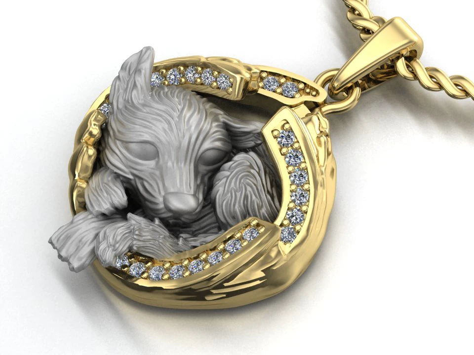 pendant little wolf cub sleeping 3D Print Model .c4d .max .obj .3ds .fbx .stl .blend 