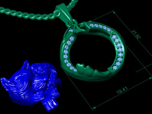 pendant little wolf cub sleeping 3D 프린트 모델