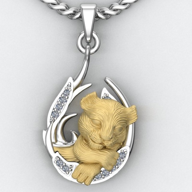 pendant little lion cub sleeping 3D प्रिंट मॉडल .c4d .max .obj .3ds .fbx .stl .blend 