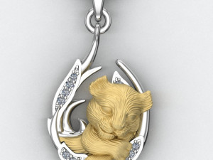pendant little lion cub sleeping 3D Print Model
