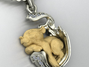 pendant little tiger cub sleeping 3D Print Model