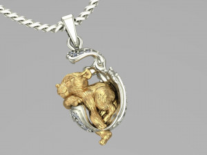 pendant little tiger cub sleeping 3Dプリントモデル