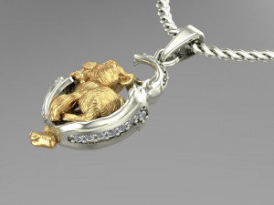 pendant little tiger cub sleeping 3Dプリントモデル