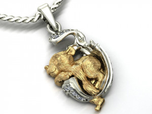 pendant little tiger cub sleeping 3Dプリントモデル