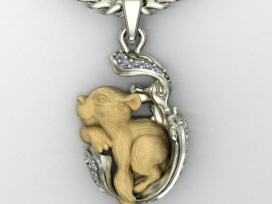 pendant little tiger cub sleeping 3Dプリントモデル