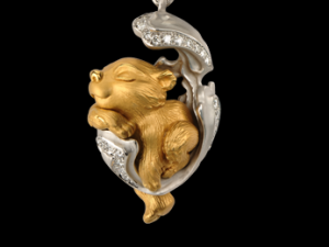 pendant little tiger cub sleeping 3Dプリントモデル